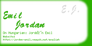 emil jordan business card